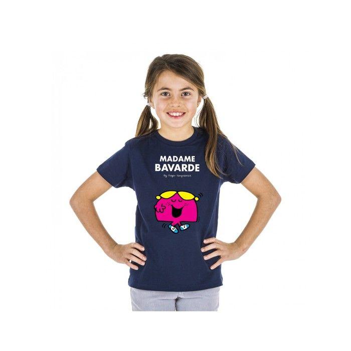 MANI TEXTILE Monsieur Madame - T-shirt fille  Madame bavarde  Bleu 10A