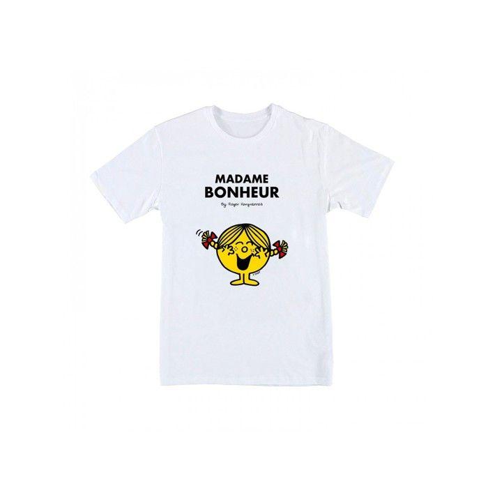 MANI TEXTILE T-shirt - Monsieur Madame - Madame Bonheur - Coton Bio - Manches courtes - Blanc