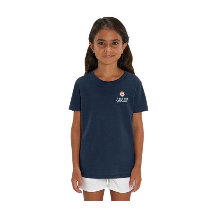 MANI TEXTILE T-shirt Fille - Monsieur Madame - Je Suis Une Princesse Coeur - 100% Coton Bio - Manches Courtes - 10 ans