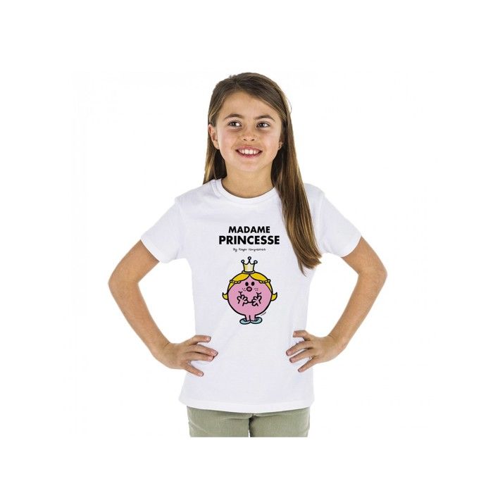 MANI TEXTILE T-shirt - Monsieur Madame - Madame Princesse - Coton Bio - Manches courtes - Blanc