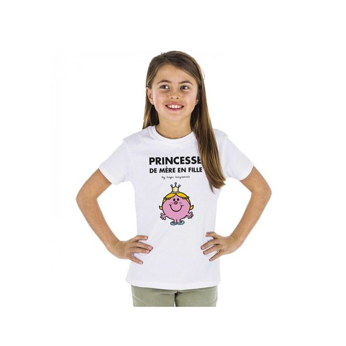 MANI TEXTILE T-shirt enfant - Monsieur Madame - Princesse de mère en fille - Blanc - Coton Bio - Manches courtes