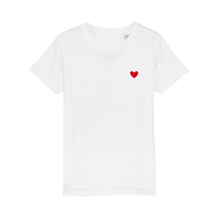 MANI TEXTILE We Are Family - TSHIRT FILLE DESSIN PETIT COEUR BLANC 12 ans