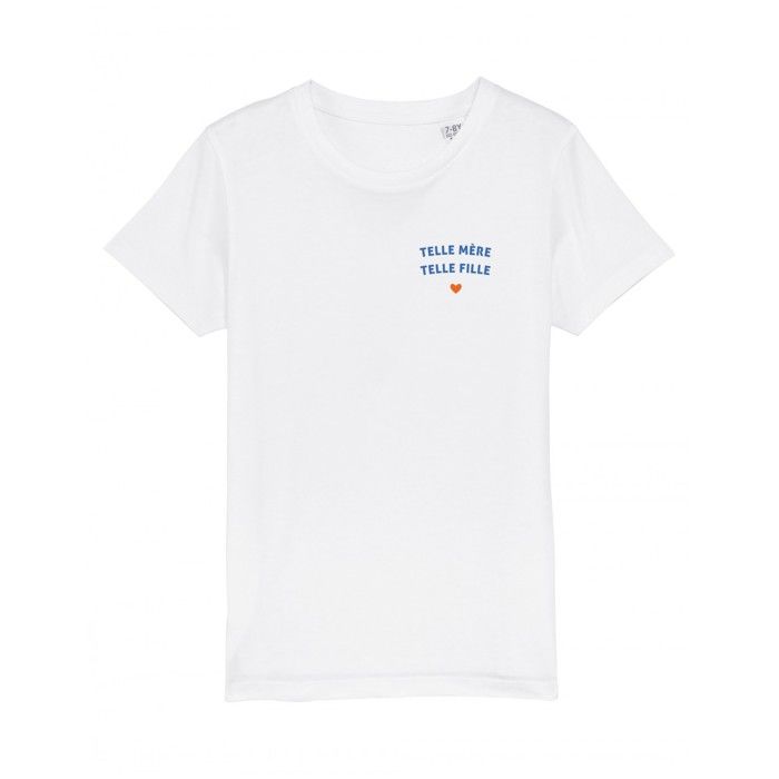 MANI TEXTILE We Are Family - TSHIRT FILLE TELLE MÈRE TELLE FILLE COEUR BLANC 8 ans