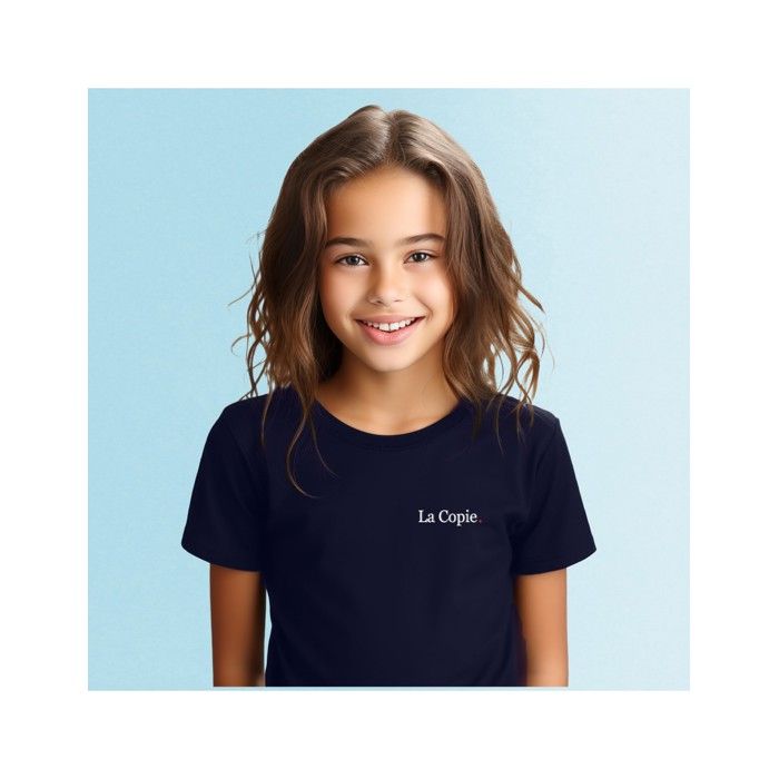 MANI TEXTILE We Are Family - TSHIRT FILLE LA COPIE COEUR BLEU 2 ans