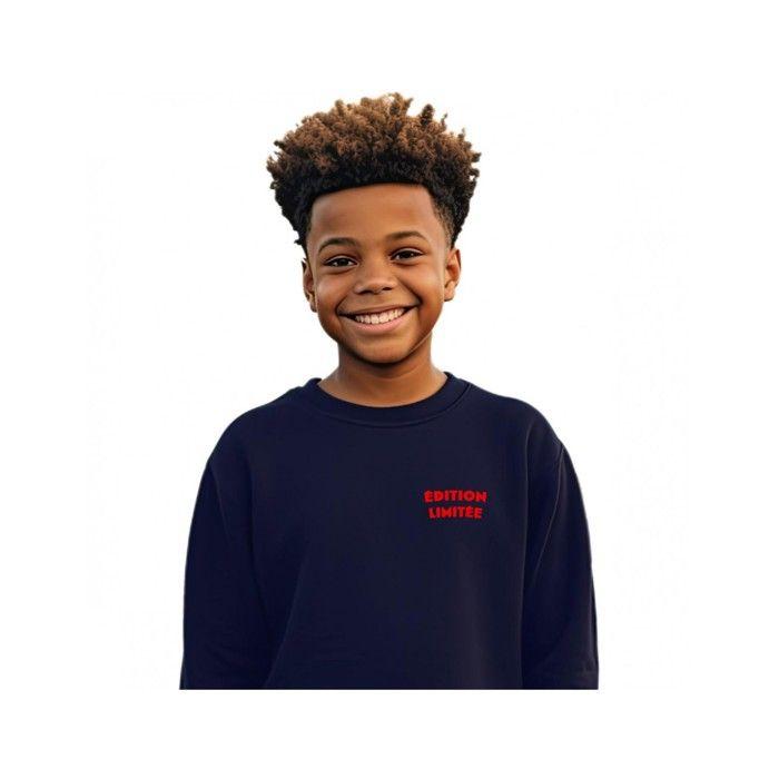 MANI TEXTILE We Are Family - SWEAT KID EDITION LIMITÉE C℃UR BLEU 6 ans