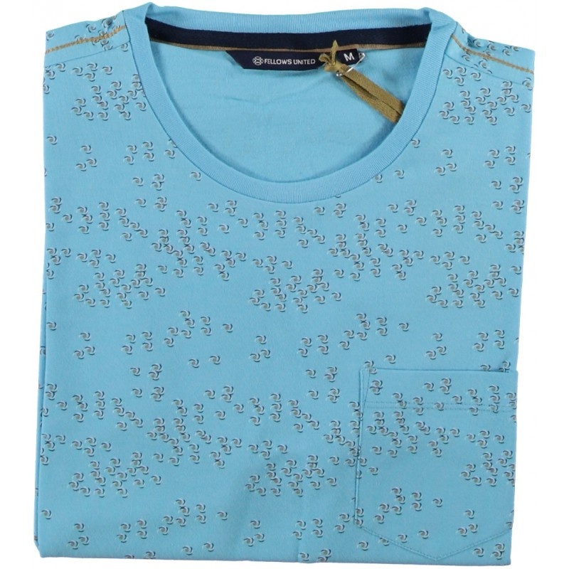 Fellows United T-Shirt Crew Neck Ball Light Blue 