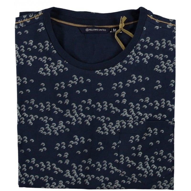Fellows United T-Shirt Crew Neck Ball Navy 