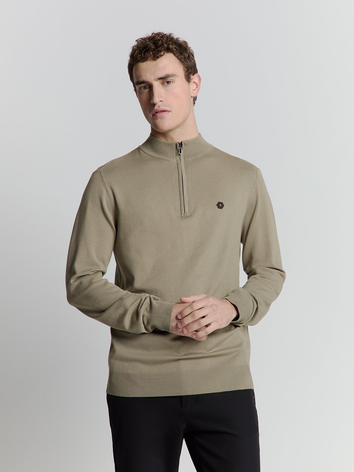 No Excess Pullover Half Zip Light Army 