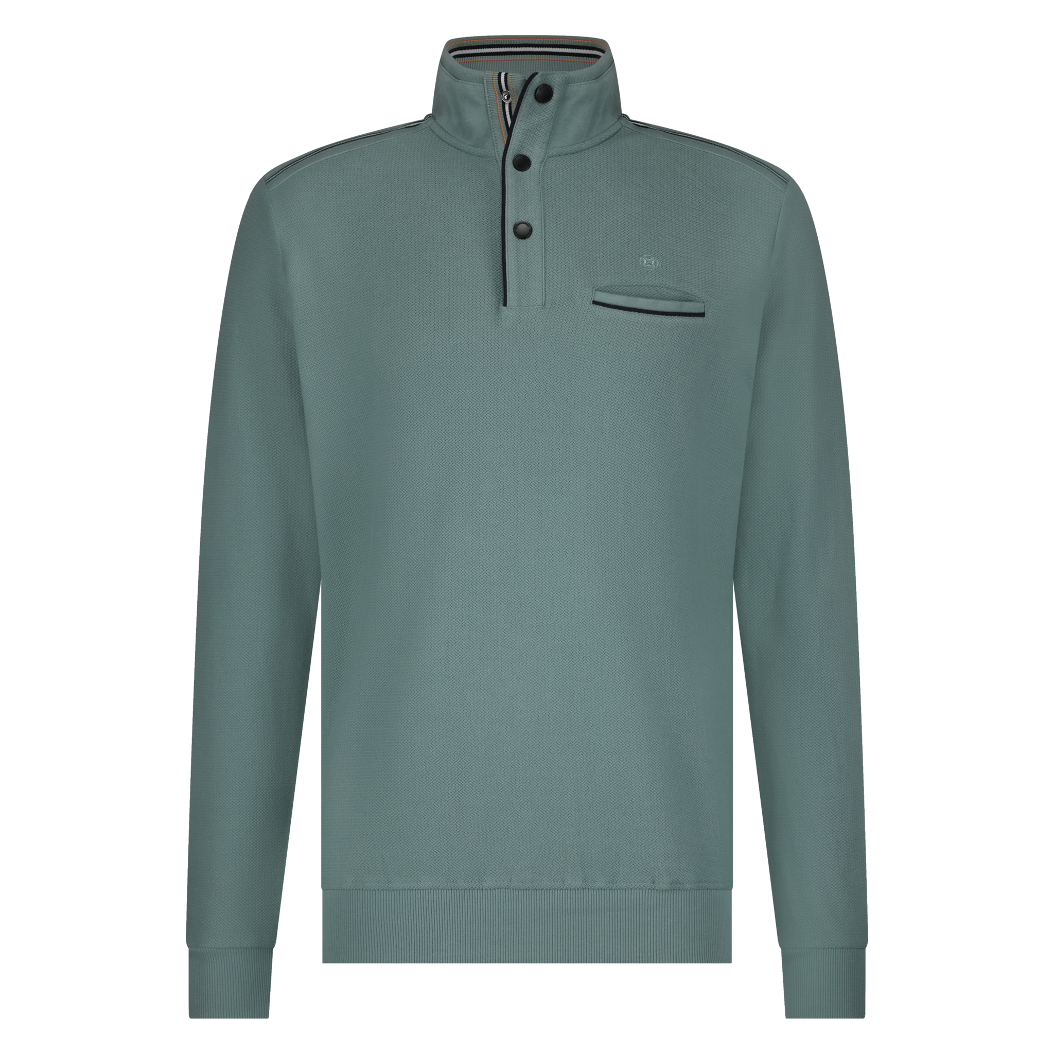 Fellows United Pullover Half Zip Jacquardint Green 