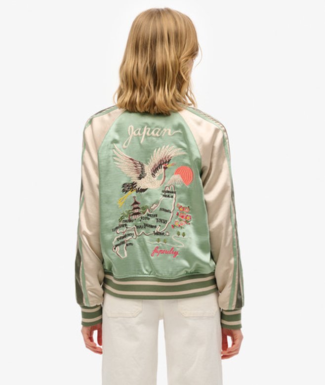 Superdry Geborduurd Suikajan Bomberjack Green