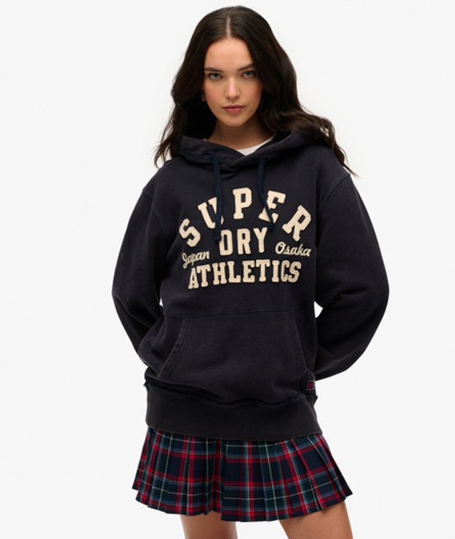 Superdry Oversized Vintage Athletic Hoodie Blauw