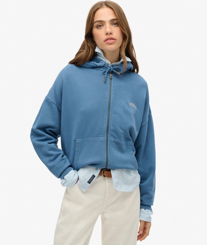 Superdry Essential Logo Hoodie met Rits Blue
