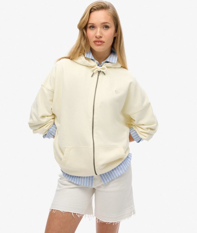 Superdry Studios Hoodie met Rits White