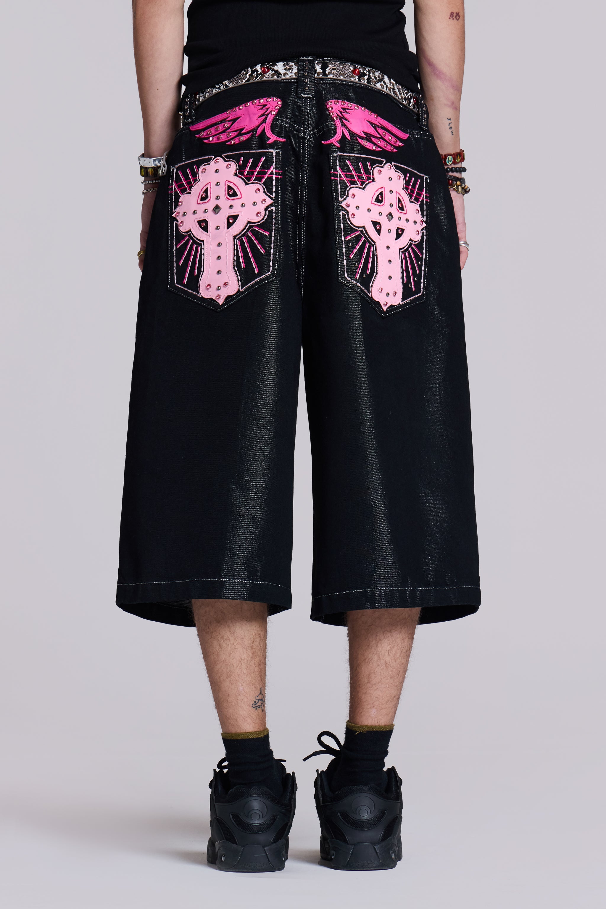 Jaded Man Pink Sapphire Cross Colossus Jorts