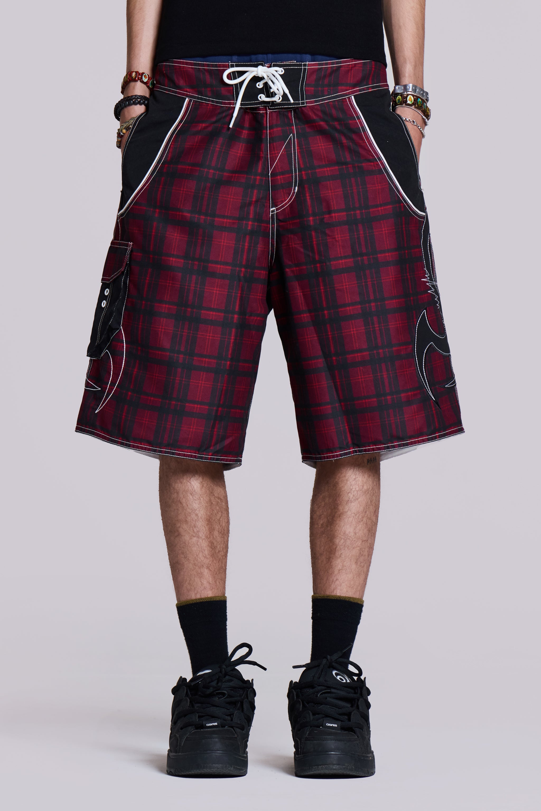 Jaded Man Tribal Check Board Shorts