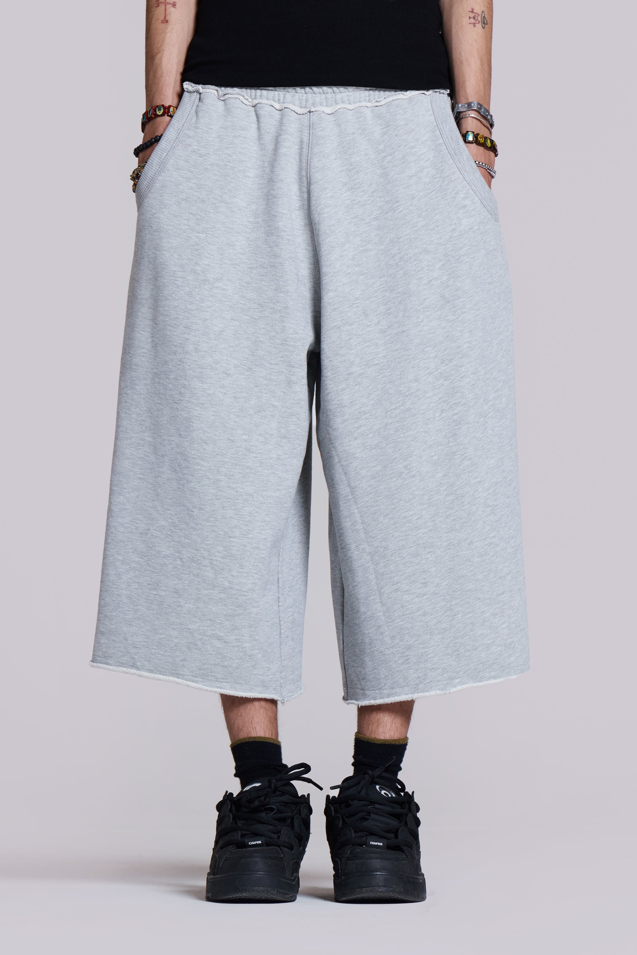 Jaded Man Monster 3/4 Grey Marl Shorts