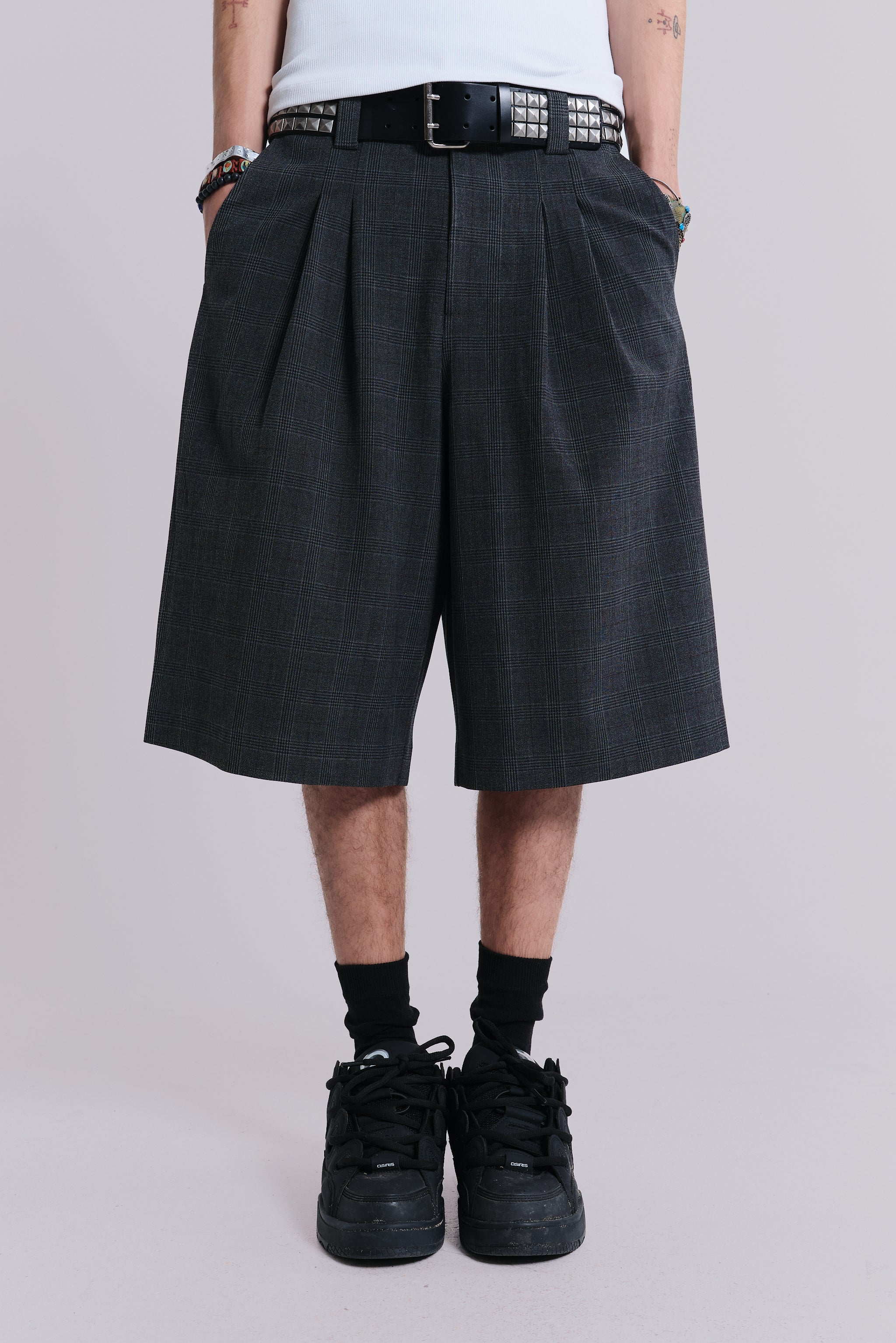 Jaded Man Dark Check Goliath Shorts