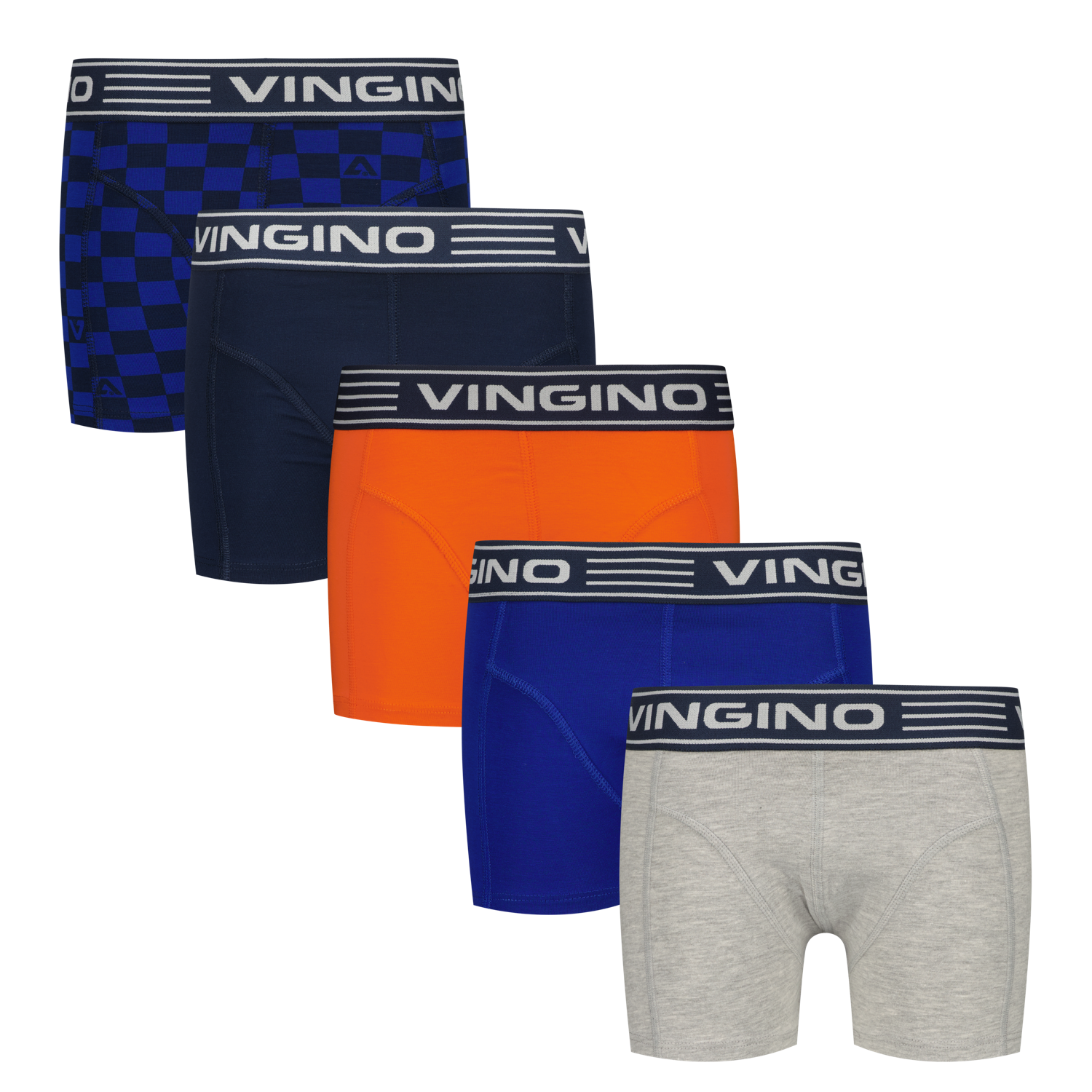 Vingino winter ondergoed jongens - donker blauw - Color check 5-pack - classic boxer