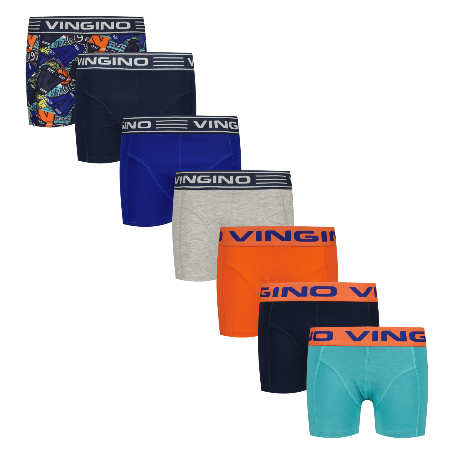 Vingino winter ondergoed jongens - donker blauw - Week 7-pack - classic boxer