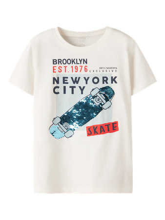 Name it zomer korte mouw t-shirt jongens - wit - regular fit - NkmKurth