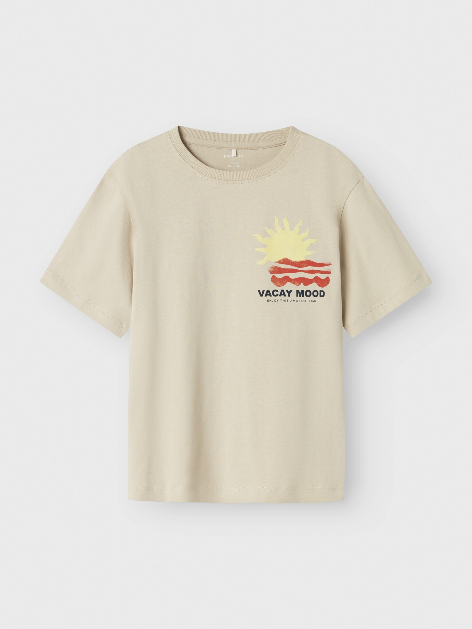 Name it zomer t-shirt jongens - taupe - Nkmfome