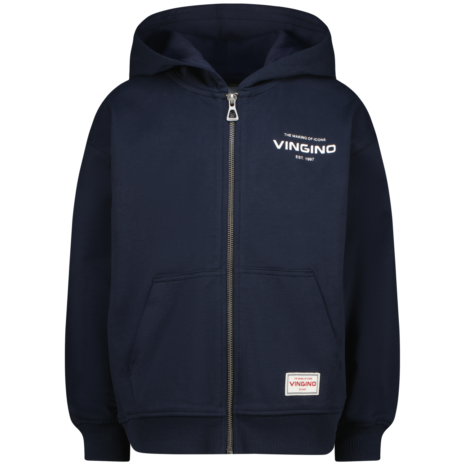 Vingino winter vest jongens - blauw - Basic-Vest - oversized fit