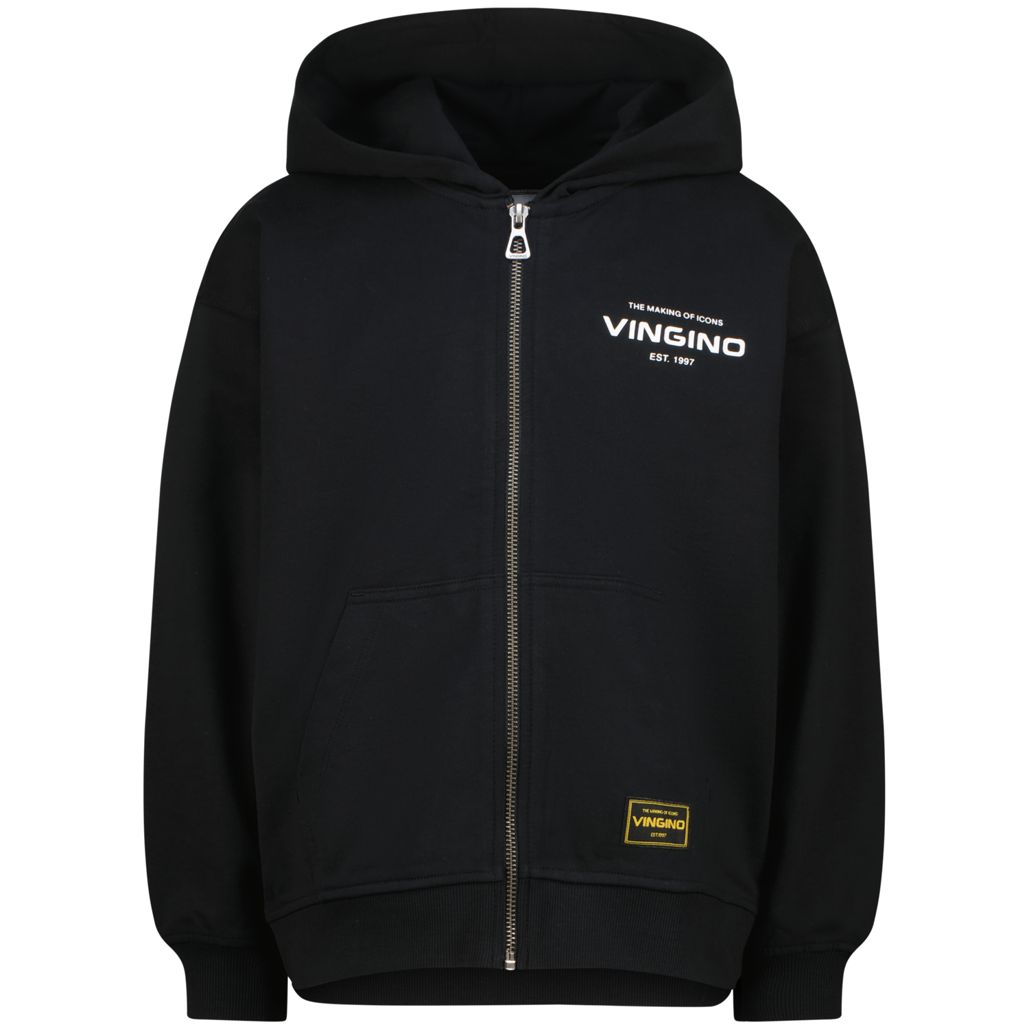 Vingino winter vest jongens - zwart - Basic-Vest - oversized fit