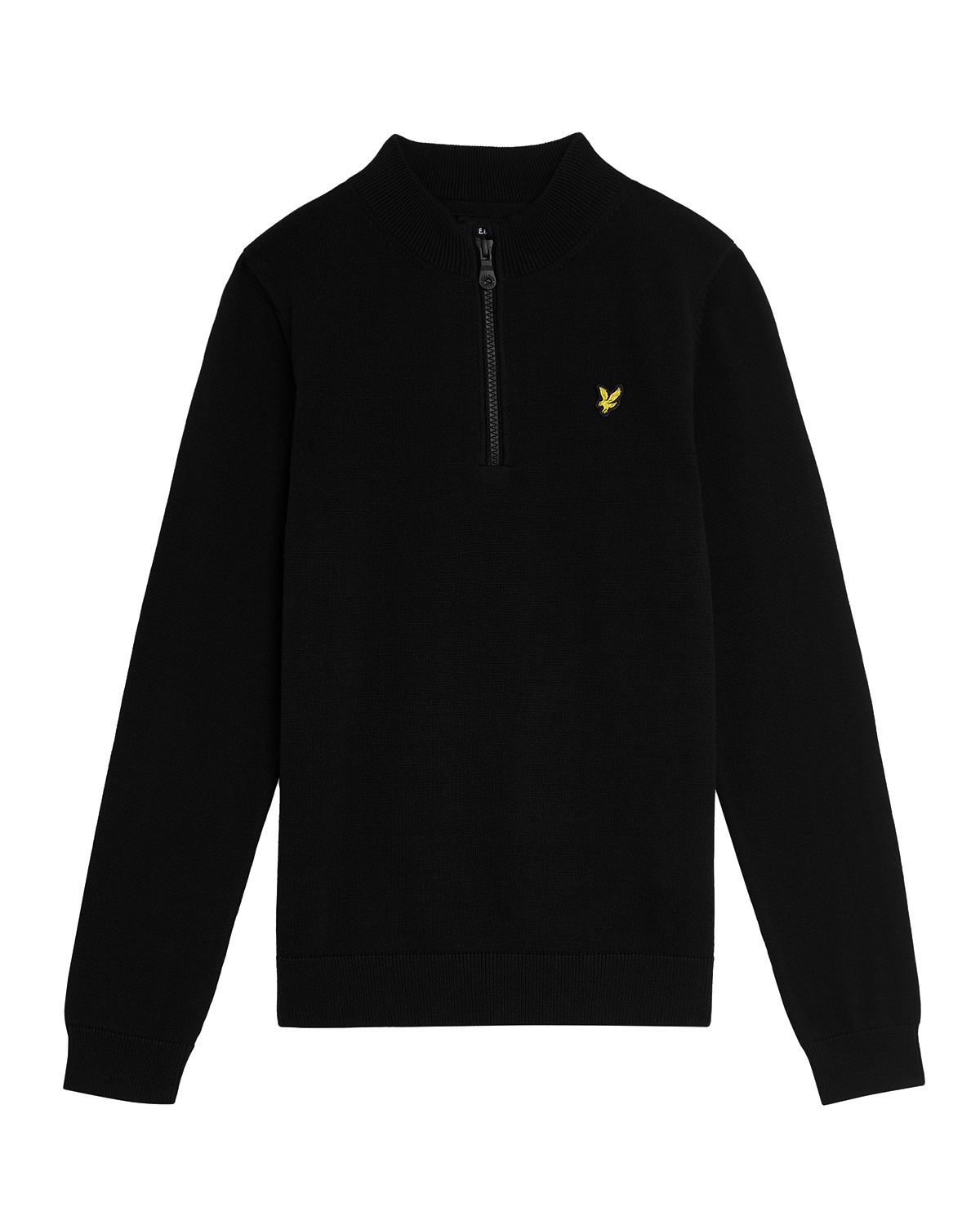 Lyle & Scott winter sweater jongens - zwart - 1/4 rits