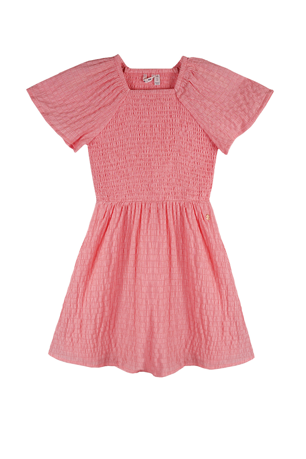 NoNo Zomer jurk meisjes Roze - geweven - smocked - Malia