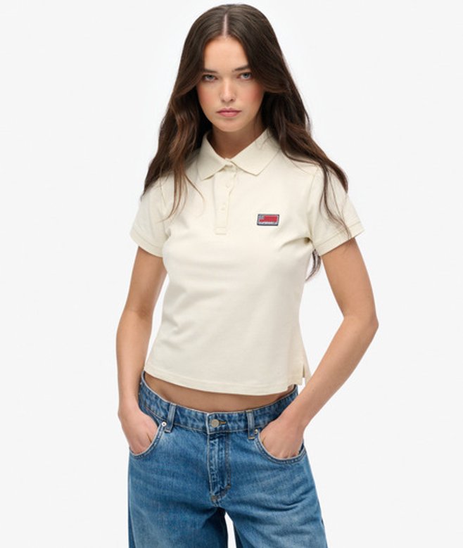 Superdry Athletic Essentials Poloshirt met Print White