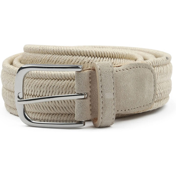 Profuomo Riem  Waxed Geweven Riem Ecru