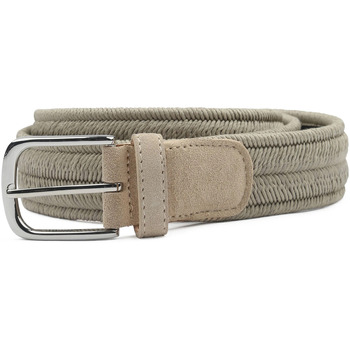 Profuomo Riem  Waxed Geweven Riem Khaki
