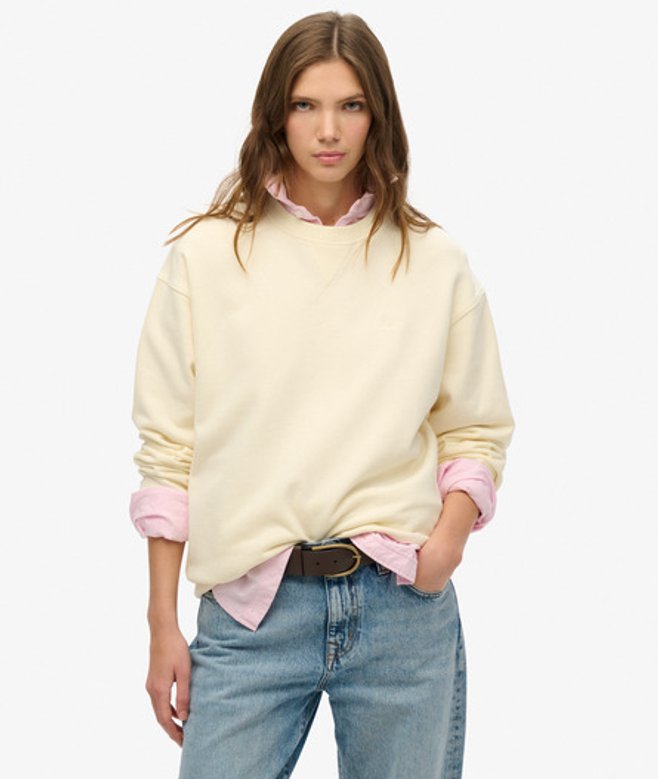 Superdry Studios Sweatshirt met Ronde Hals White