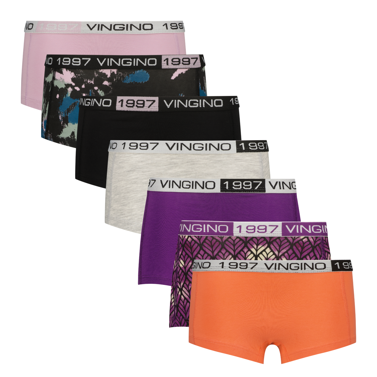 Vingino winter ondergoed meisjes - zwart - 7 pack hipster - comfort fit