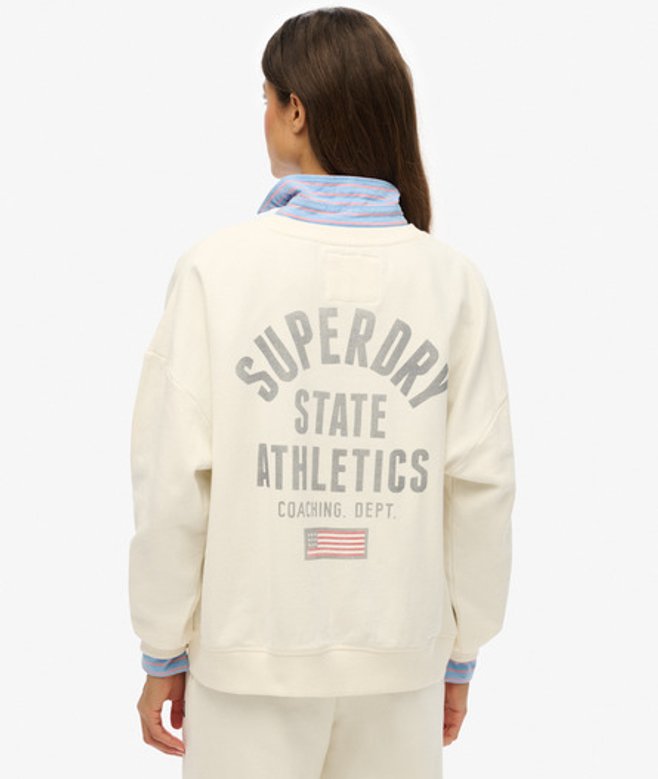 Superdry Athletic Essentials Sweatshirt met Ronde Hals en Print White
