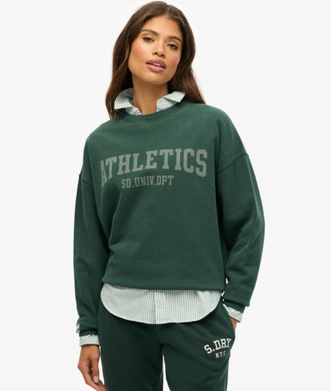 Superdry Athletic Essentials Relaxed Crew Sweatshirt Green