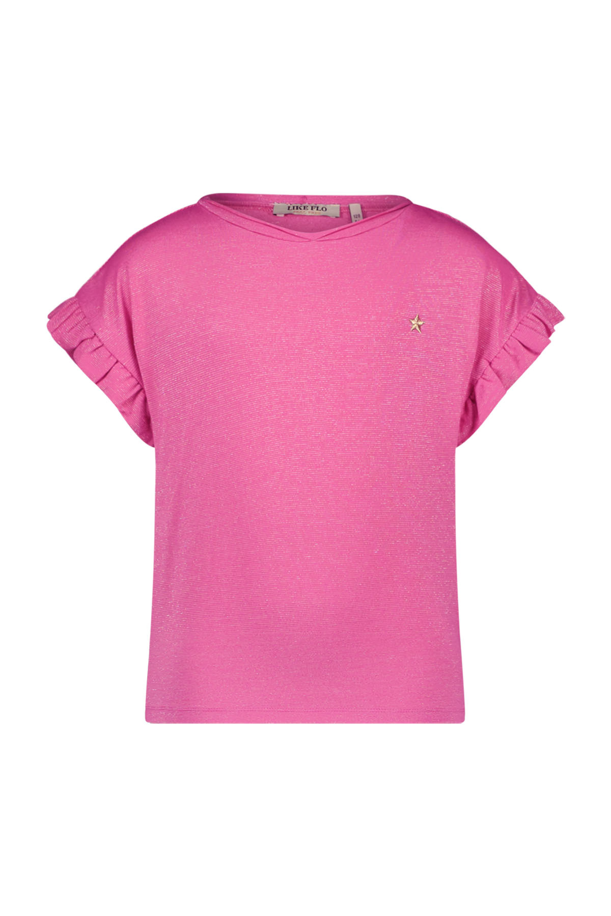 Like Flo zomer t-shirt meisjes - fuchsia - jersey, glitter - Emma