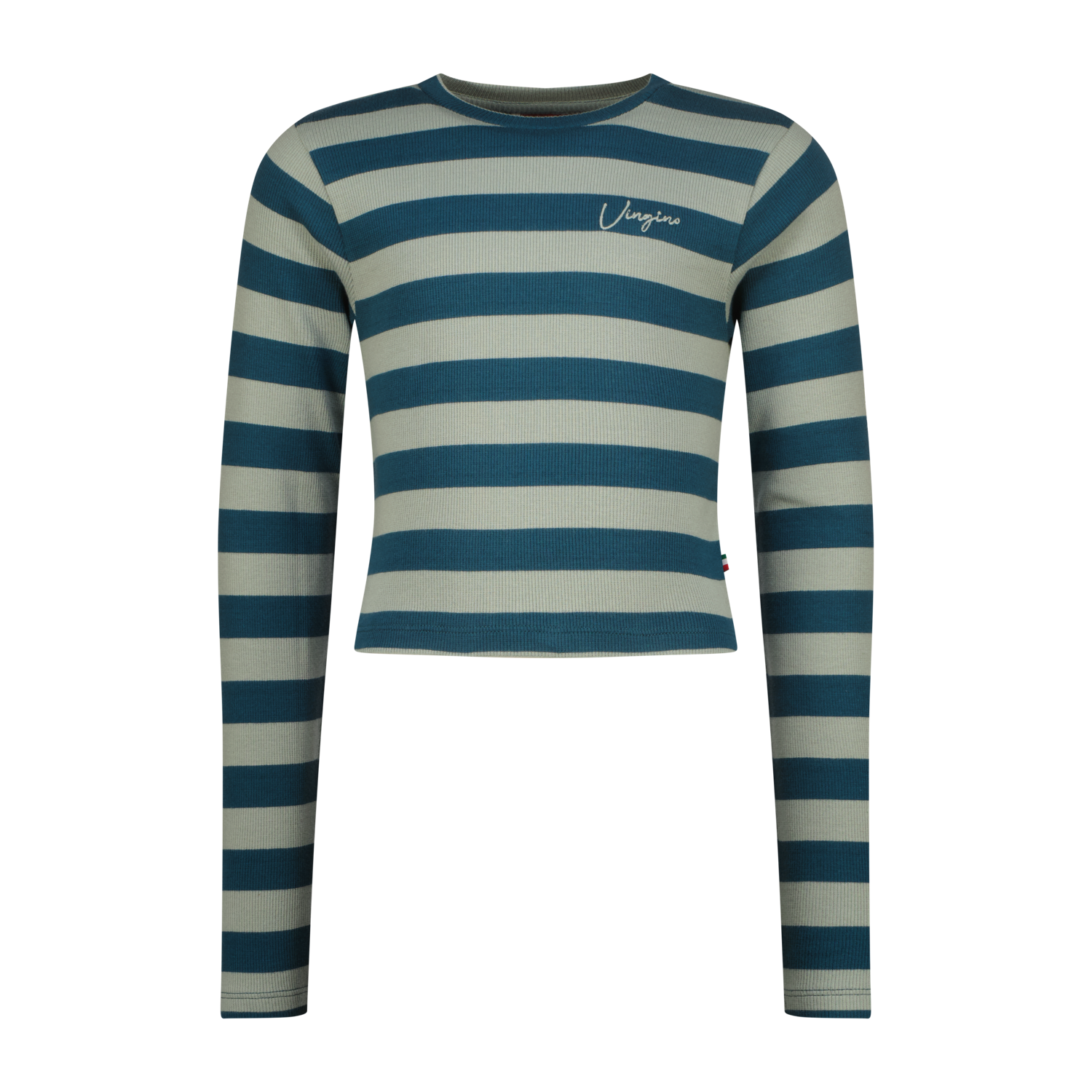 Vingino winter top meisjes - groen - Basic crop top - rib, strepen