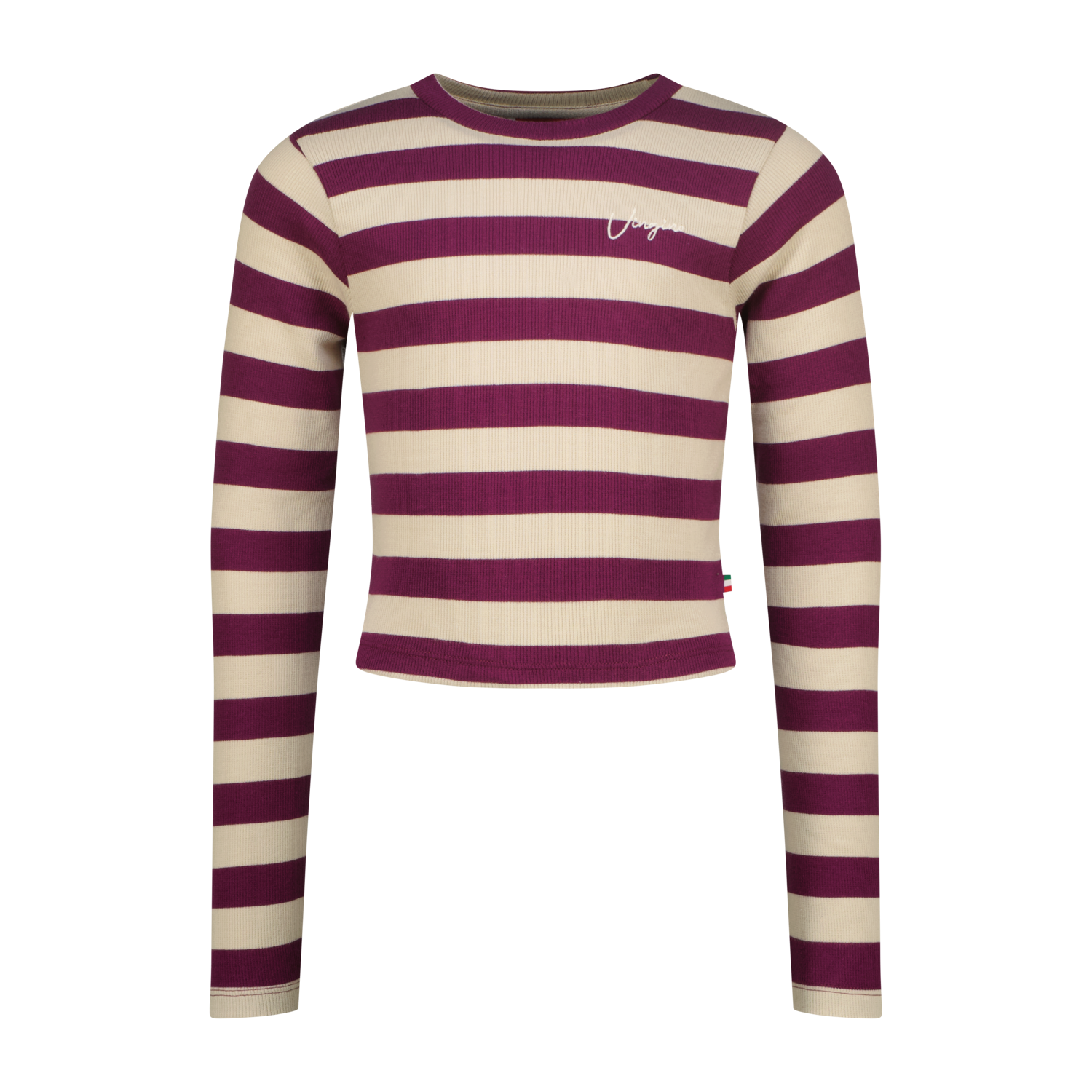Vingino winter top meisjes - paars - Basic crop top - rib, strepen