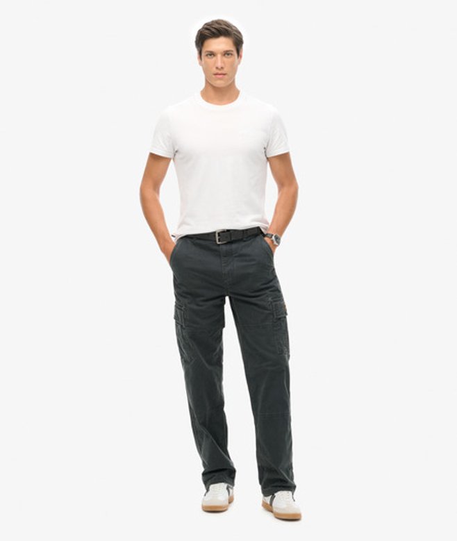 Superdry Baggy Cargobroek van Biologisch Katoen Blauw