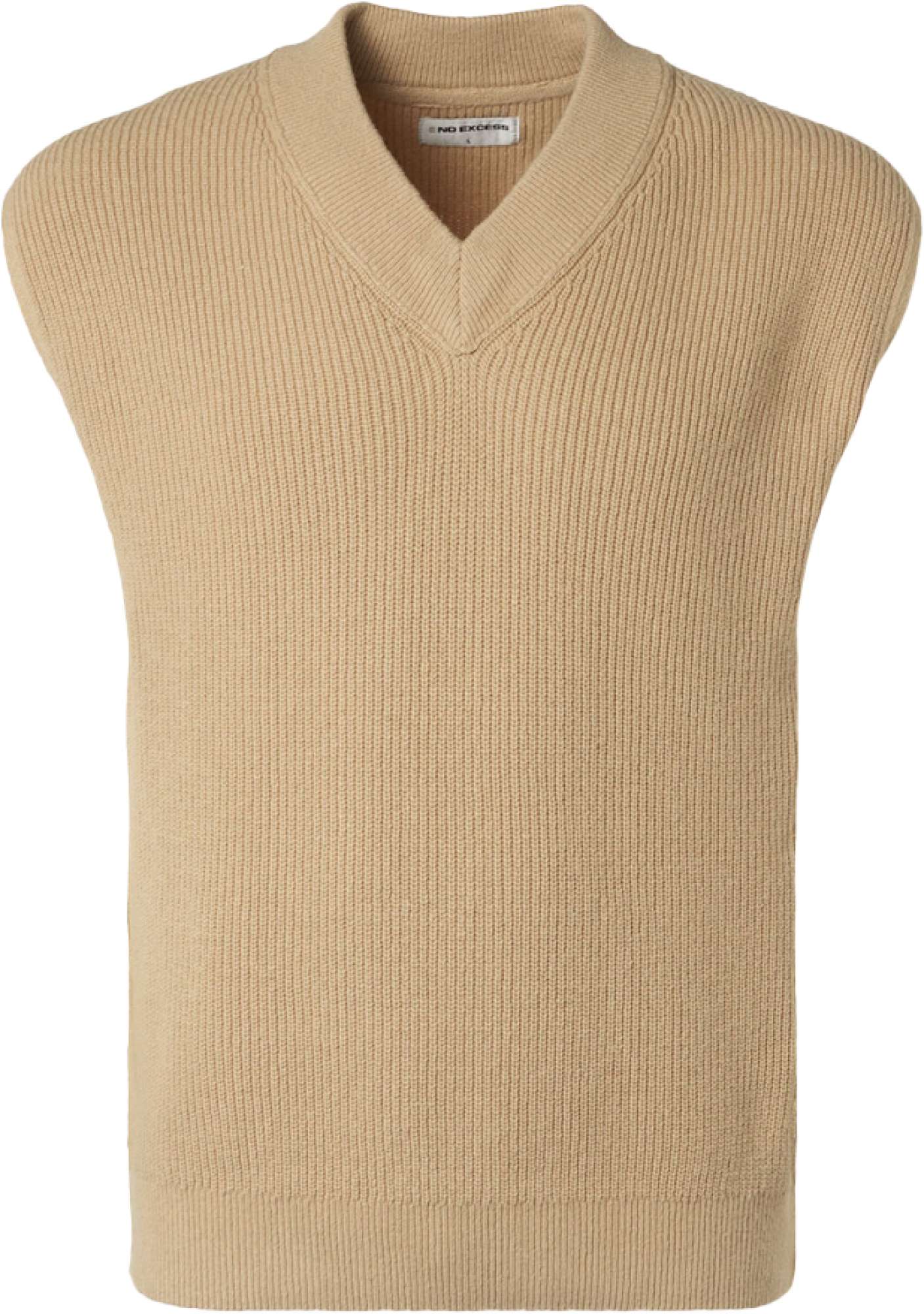 No Excess Spencer v-neck relief rib jacquard stone