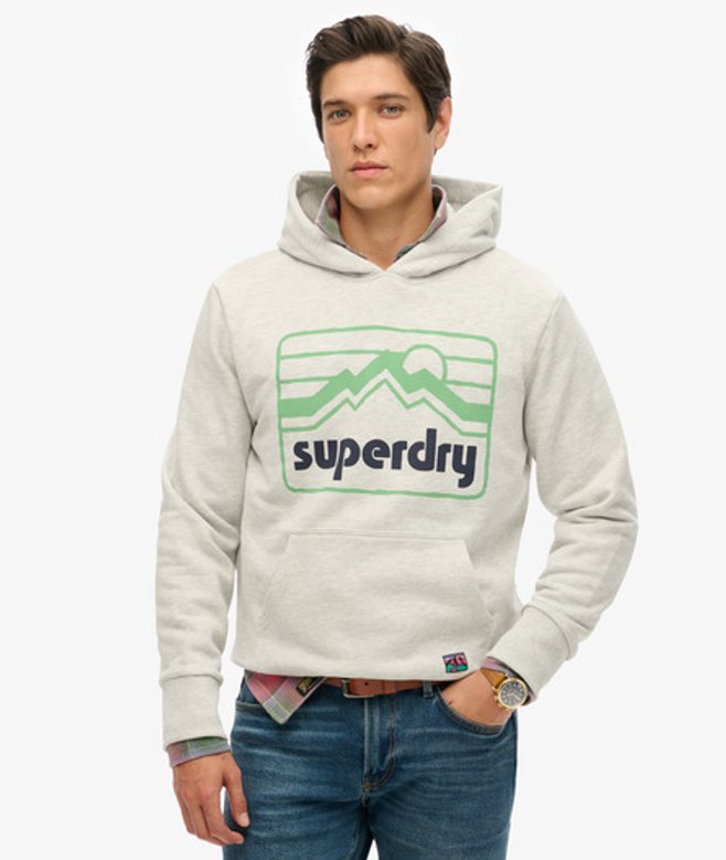 Superdry Vintage 90s Terrain Hoodie Lichtgrijs