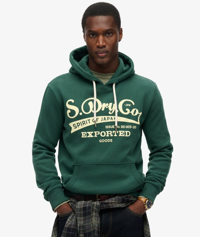 Superdry Classic Spirit Hoodie Groen