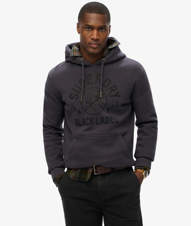Superdry Black Label Hoodie Dark Grey