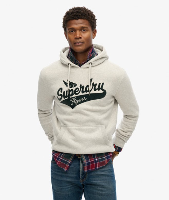 Superdry Flyers Script Hoodie Lichtgrijs
