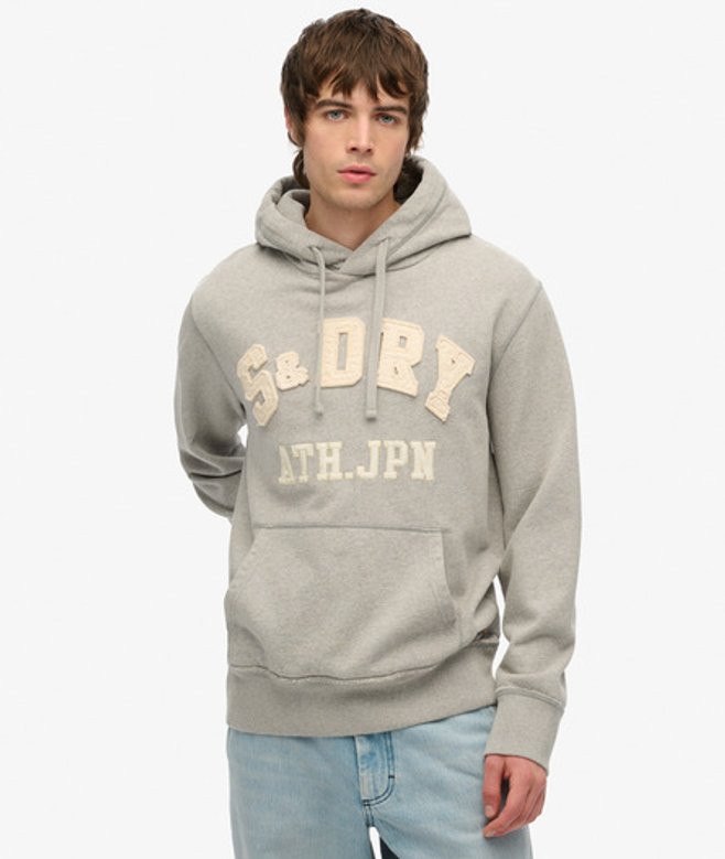 Superdry Vintage Athletic Hoodie Light Grey