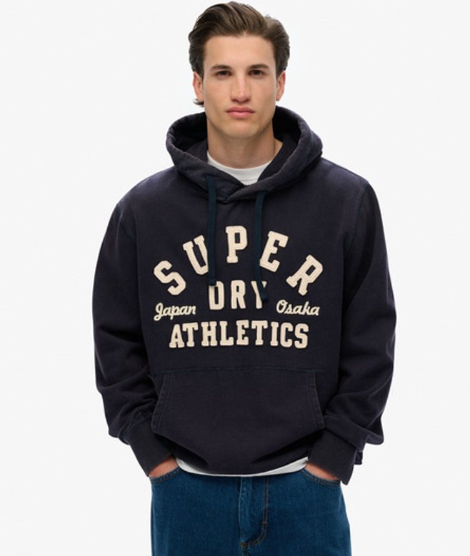 Superdry Vintage Athletic Hoodie Blauw