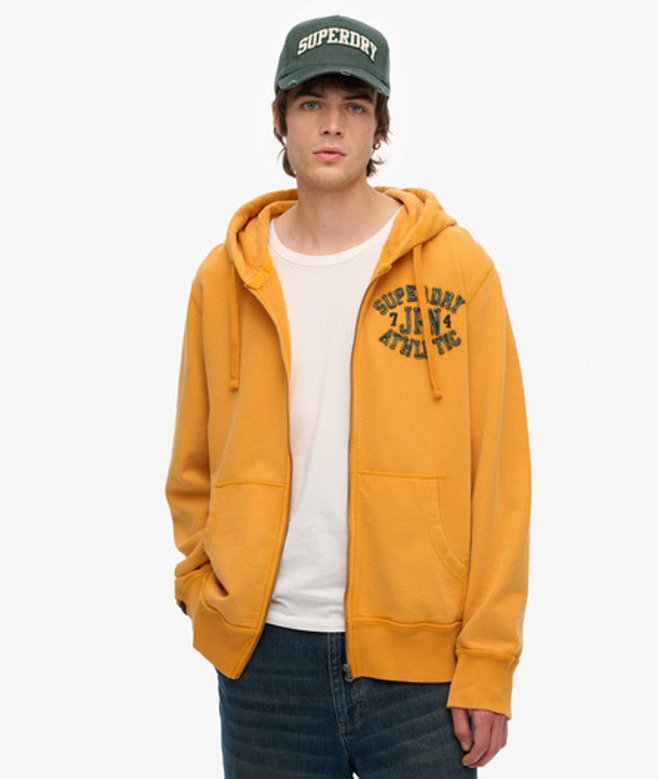Superdry Vintage Athletic Hoodie met Rits Gold