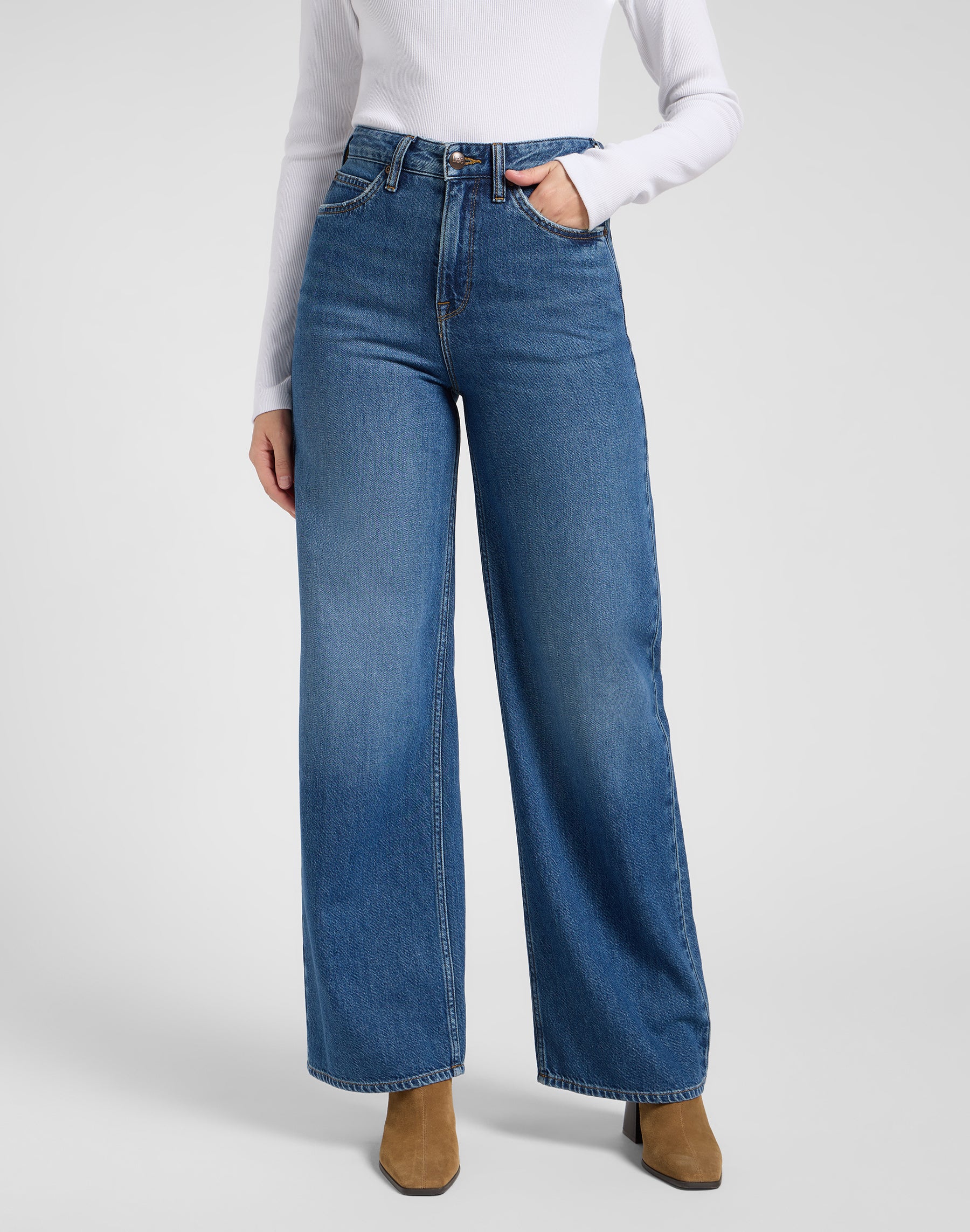 Lee Stella dames wide leg jeans ink pool