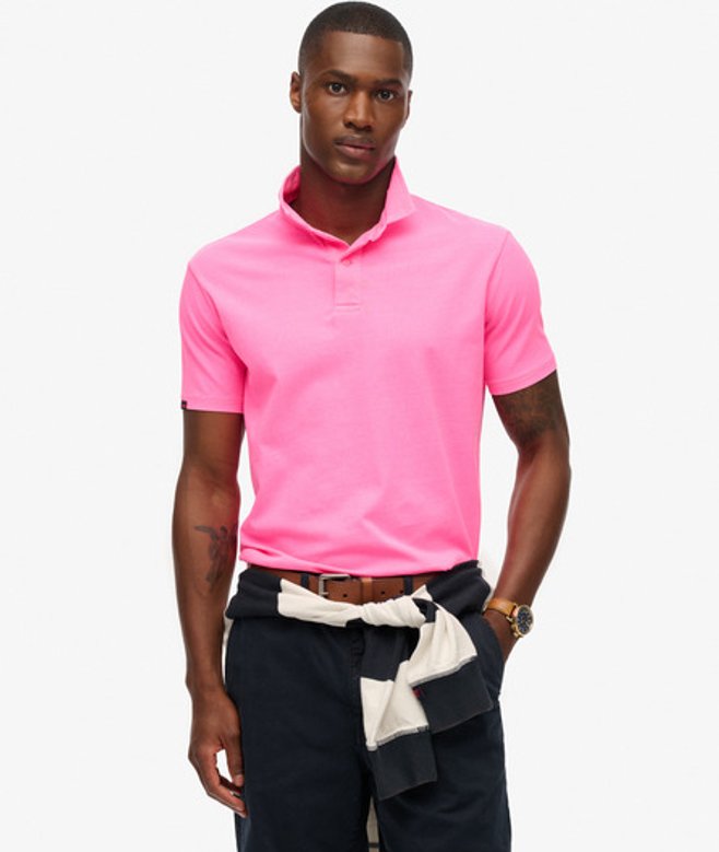 Superdry Essential Poloshirt van Jersey Pink
